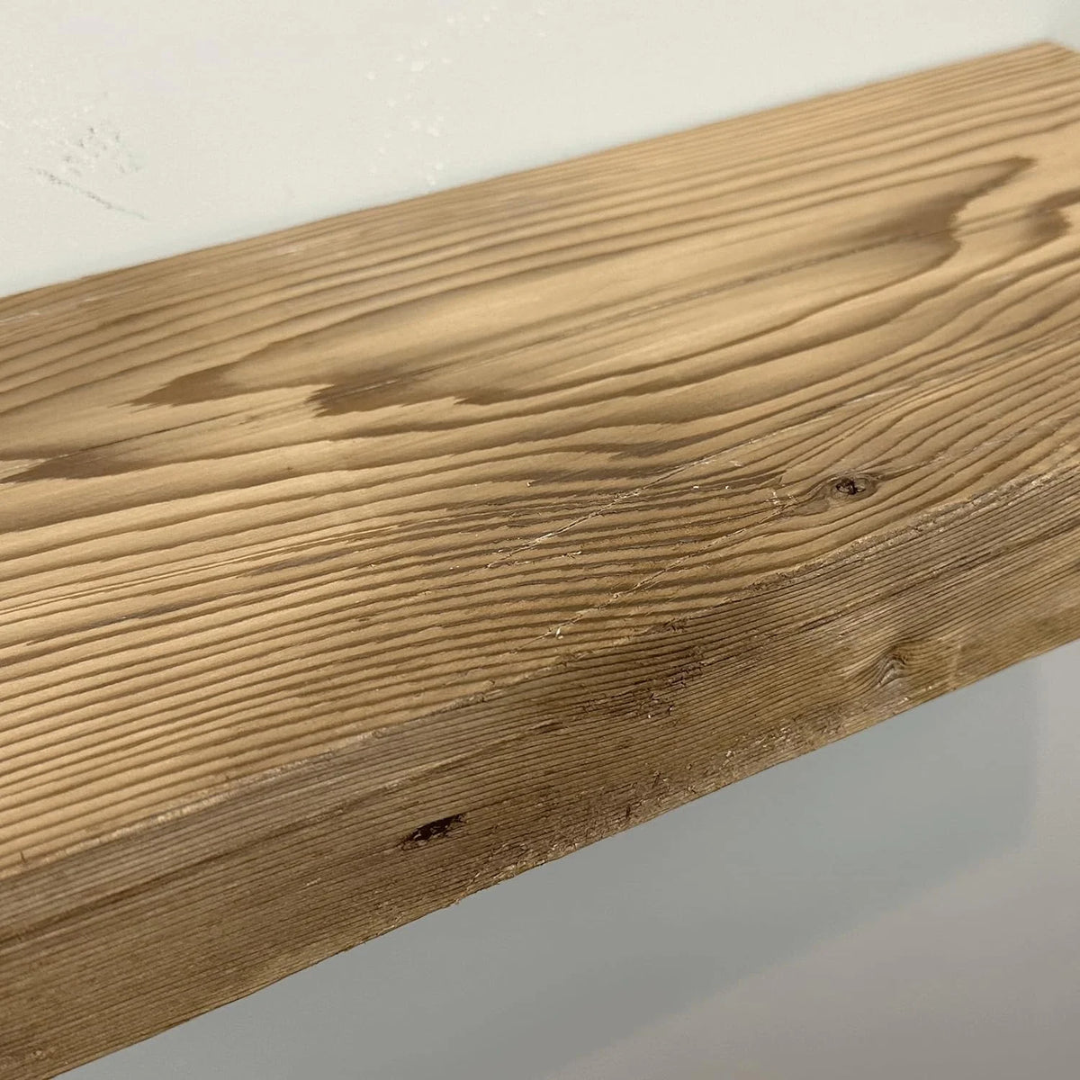 Reclaimed Wood Mantel Shelf with Steel Angle Brackets U46447