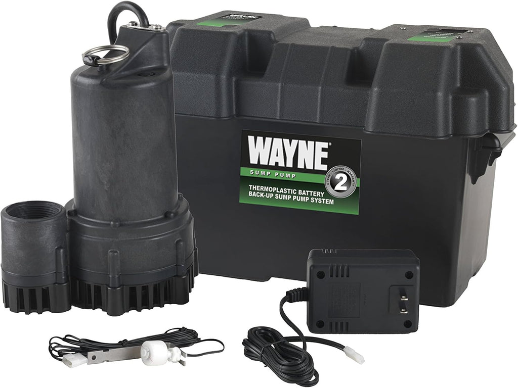 1/2 HP Sump Pump with Vertical Float Switch and 12 Volt Battery Back Up B5149