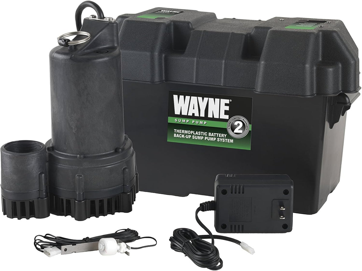 1/2 HP Sump Pump with Vertical Float Switch and 12 Volt Battery Back Up B5149