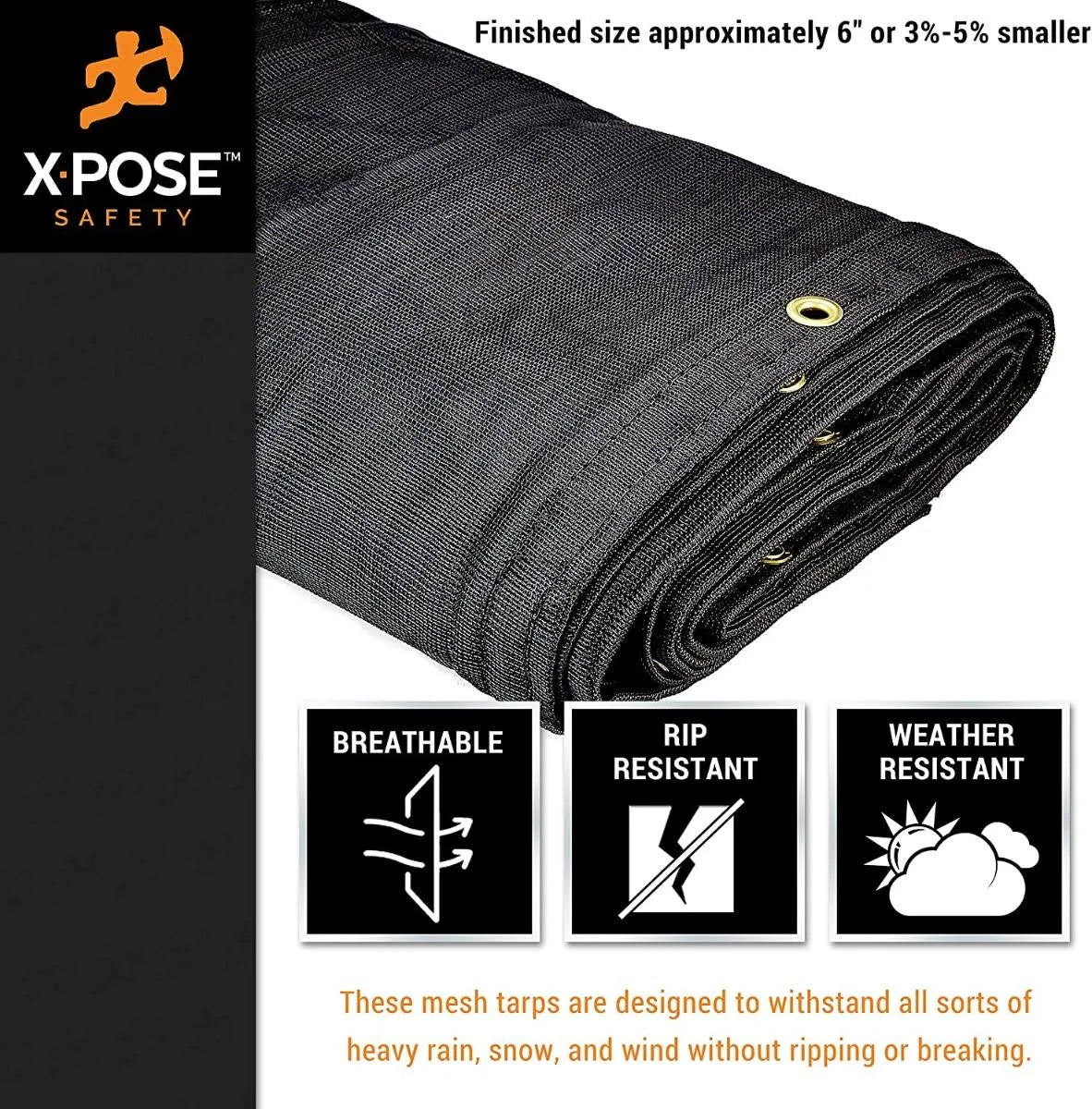 Black Mesh Truck Tarps 12x24 N3349