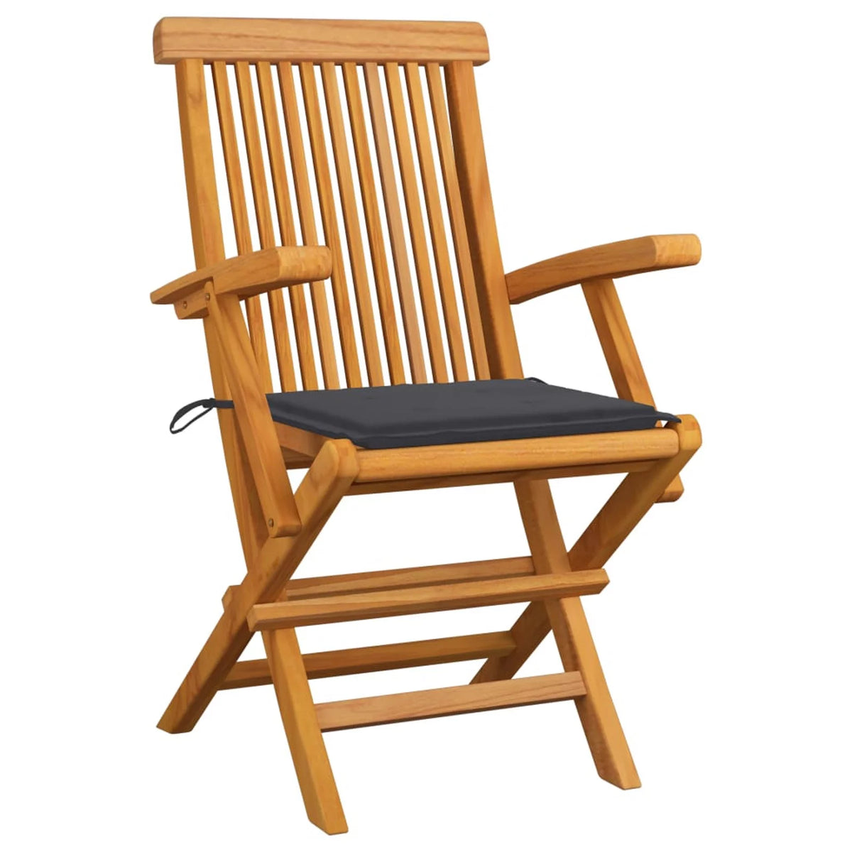2 Piece Folding Teak Wood Outdoor Dining Chair with Cushion A190