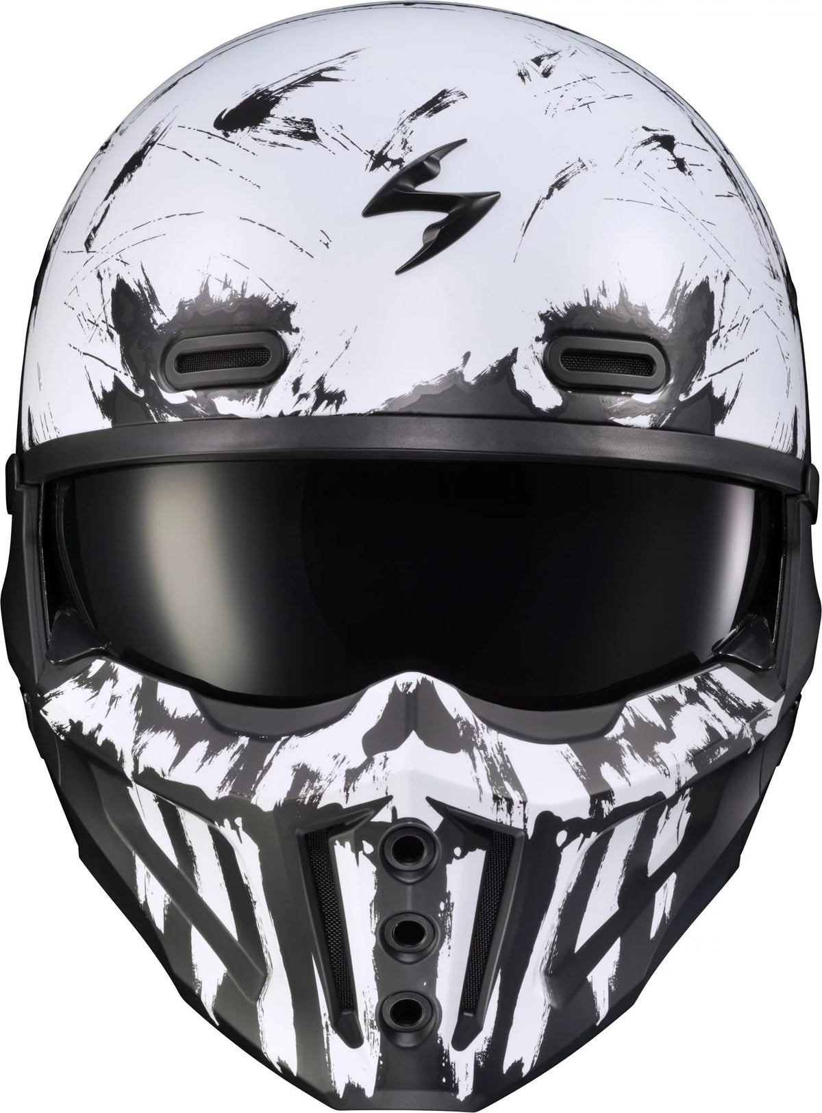 Open Face Motorcycle Helmet Black/White XL N14601