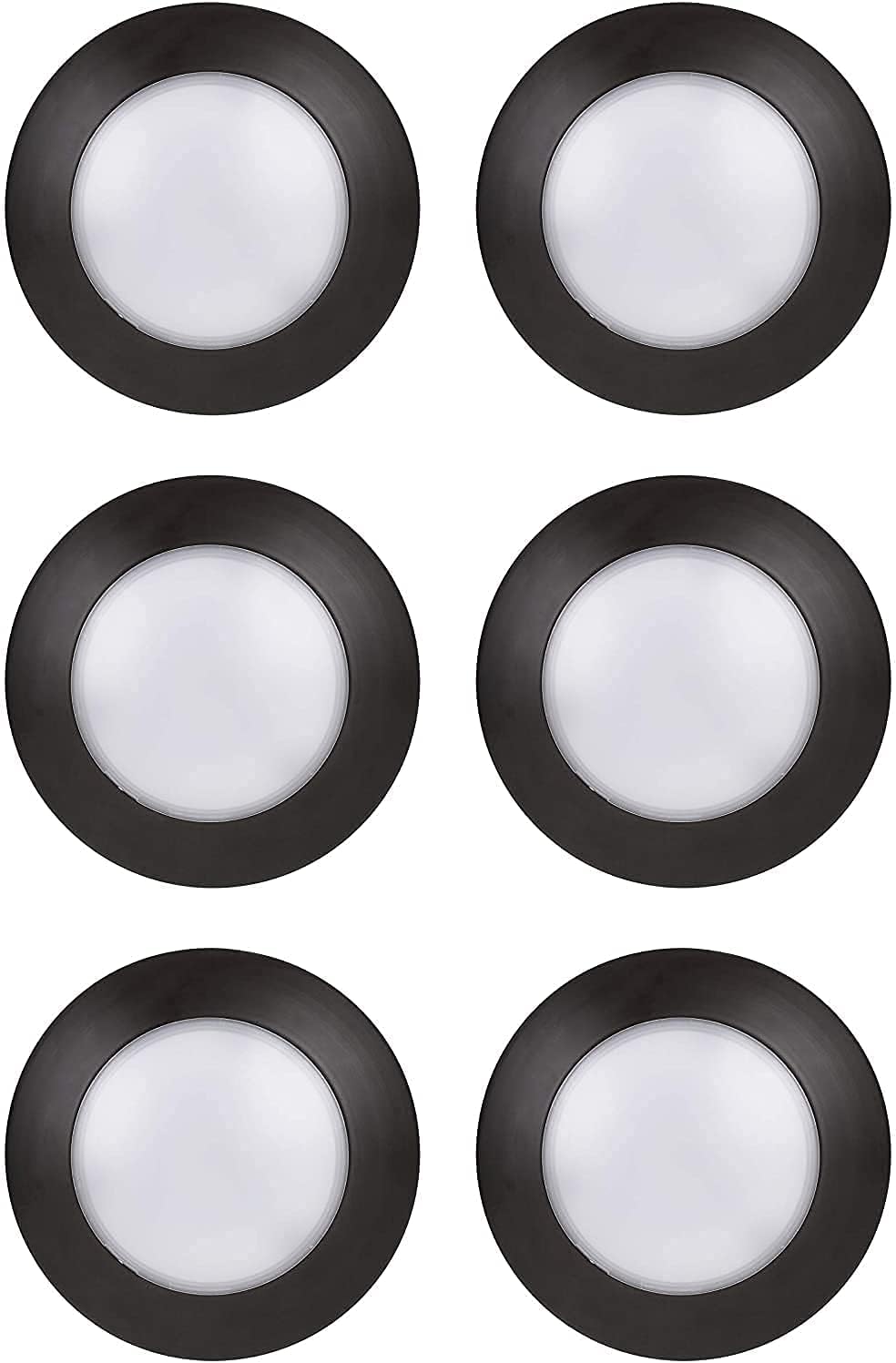 6 Pack Dimmable LED Disk Light, 10.5W, 2700K Warm White, Bronze Trim S193291