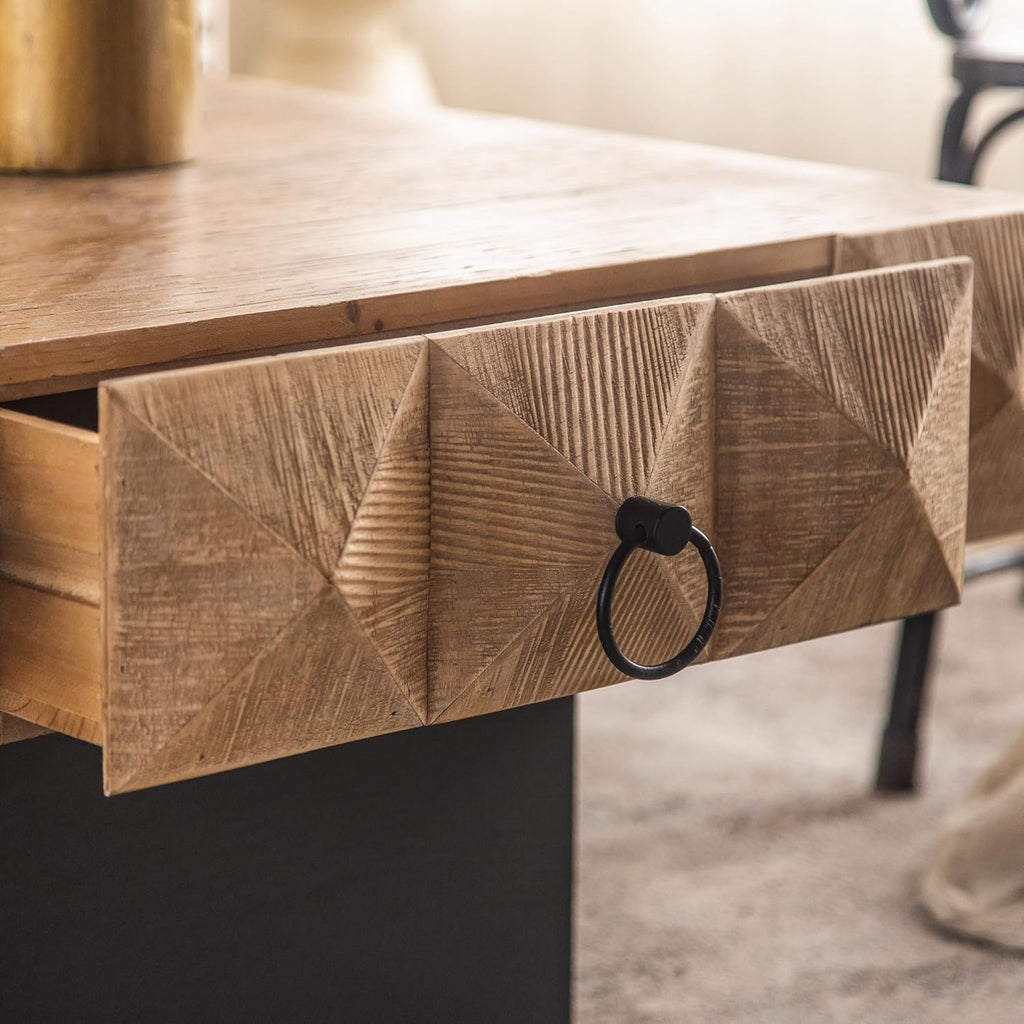 Square Coffee Table with 2 Drawers Solid Wood Z2000
