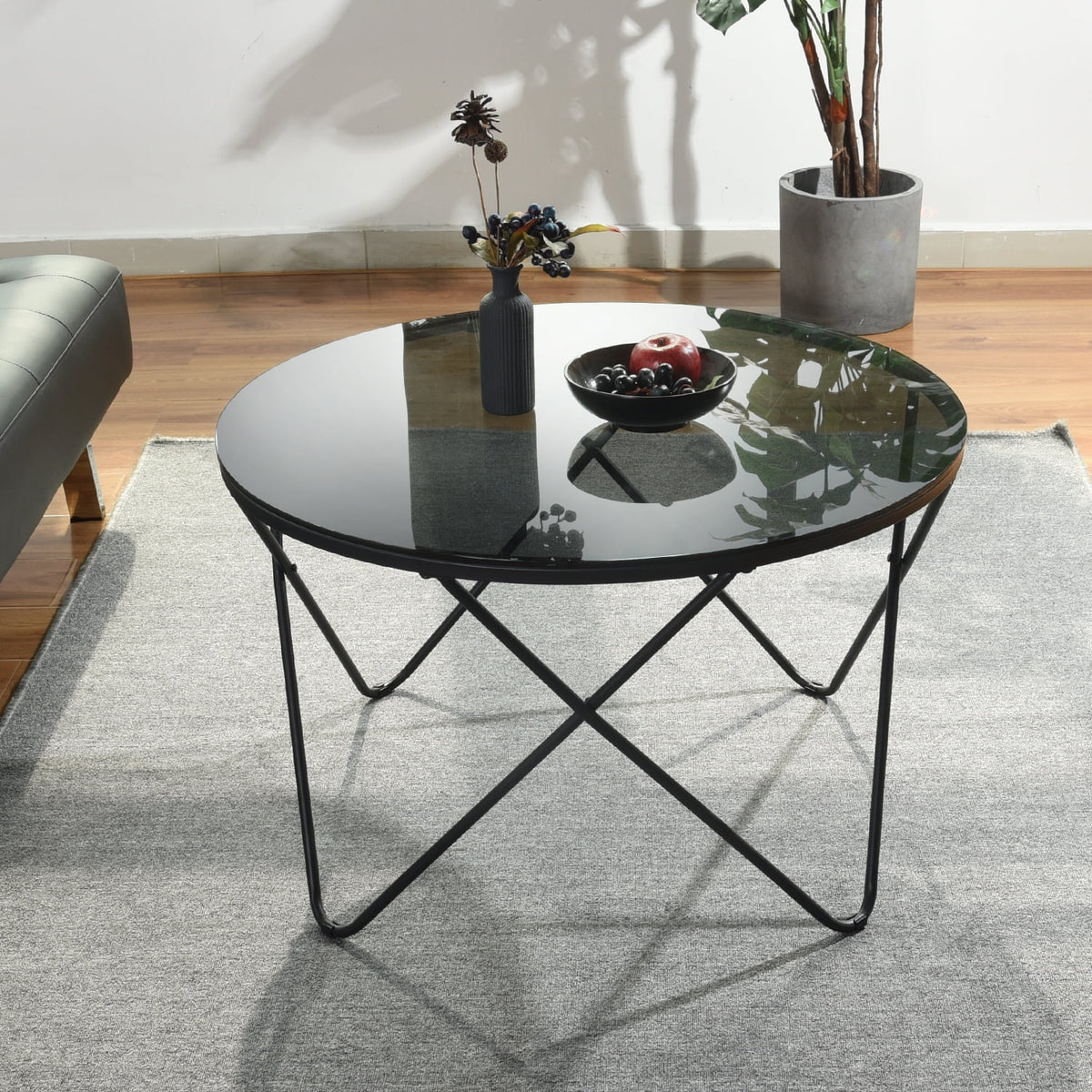 Round Coffee Table with Metal Frame P336289