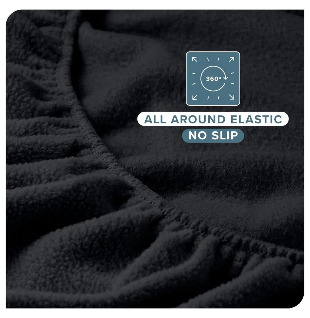 Twin XL Black Deep Pocket Fleece Fitted Sheet S827