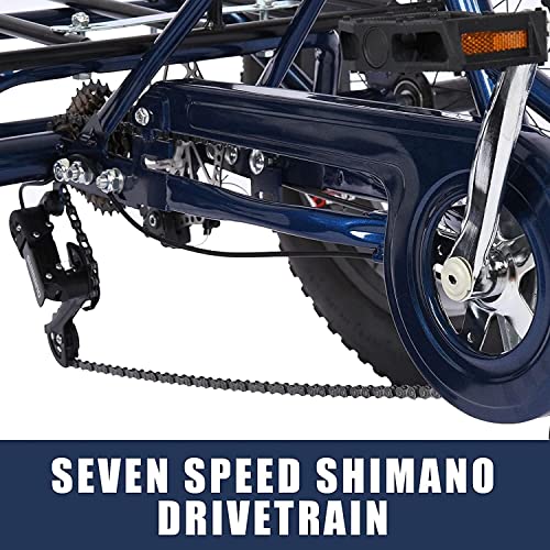 20 Inch 7 Speed Fat Tire Adult Tricycle with Shopping Basket K671