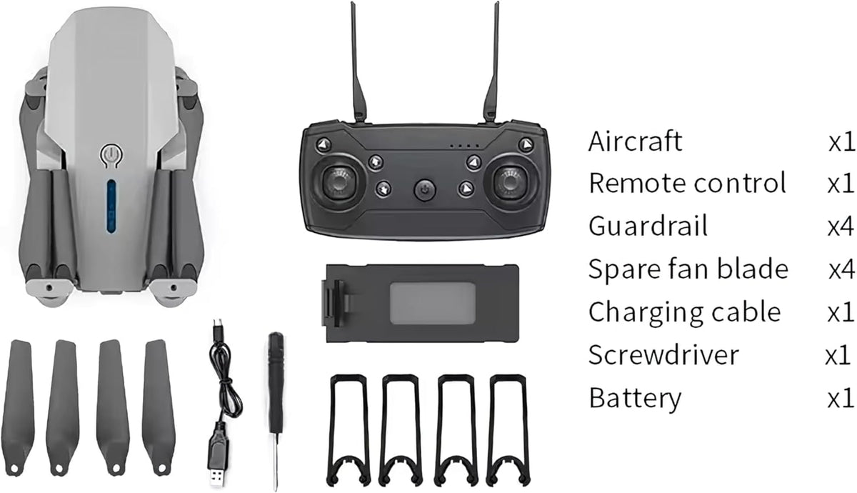 Black Foldable RC Helicopter Drone with 1080P Dual HD Camera A1522