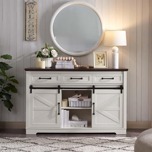 Dark Grey 53” Sideboard Cabinet with 2 Doors and 3 Drawers G4026