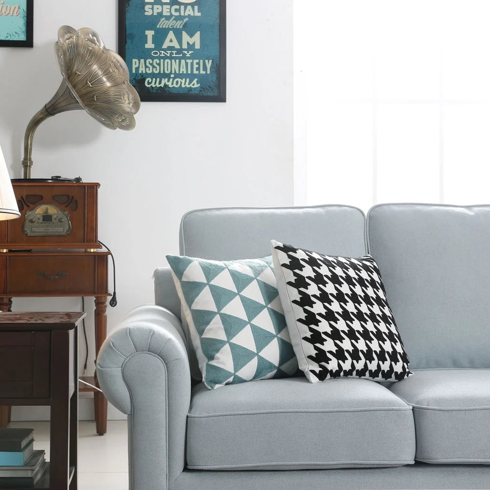 Linen Fabric Sectional Sofa Set, 3 Seater Loveseat T79257