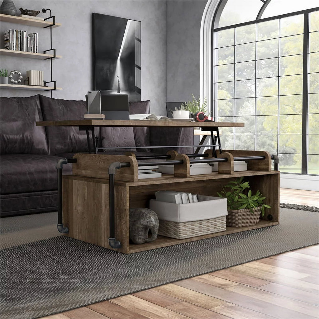 Modern Wood Lift-Top Coffee Table in Reclaimed Oak S180611