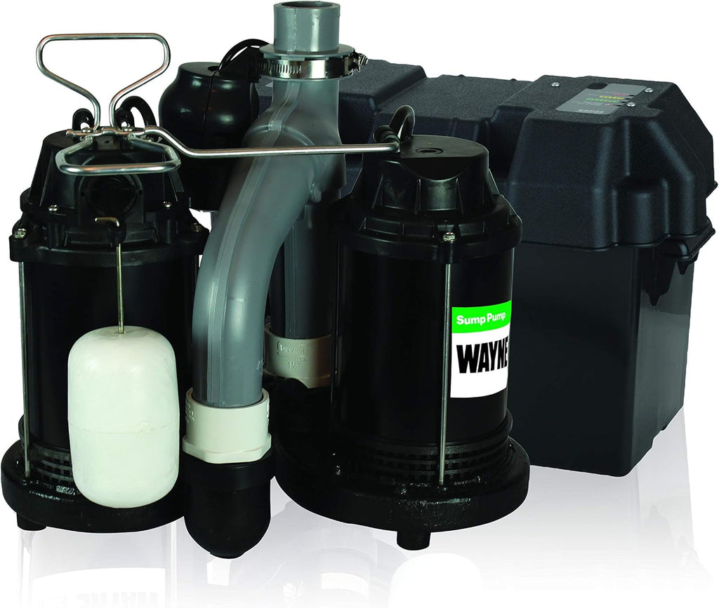1/2 HP Sump Pump with Vertical Float Switch and 12 Volt Battery Back Up B5149