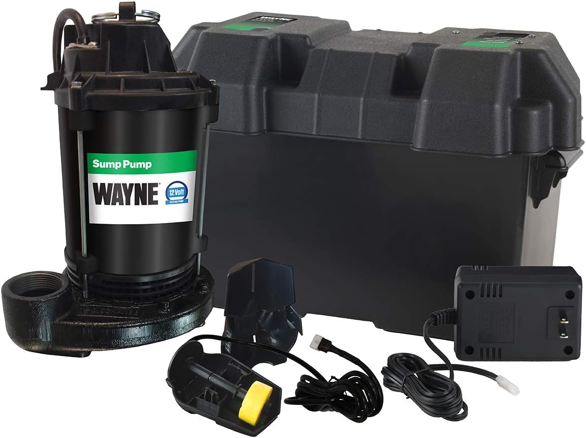 1/2 HP Sump Pump with Vertical Float Switch and 12 Volt Battery Back Up B5149