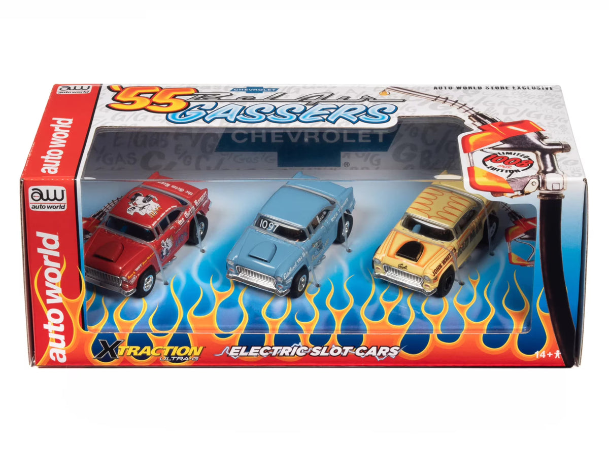 1955 Chevrolet Bel Air Gassers 3 Car Set Slot Cars HO Scale B73496
