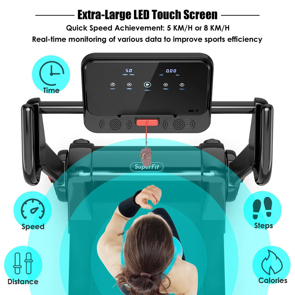 2.25HP Folding Electric Treadmill J979802
