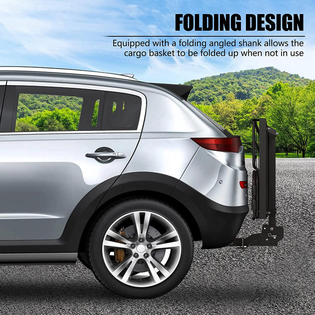 60" x 24" x 14.4" Folding Hitch Mount Cargo Carrier E62912