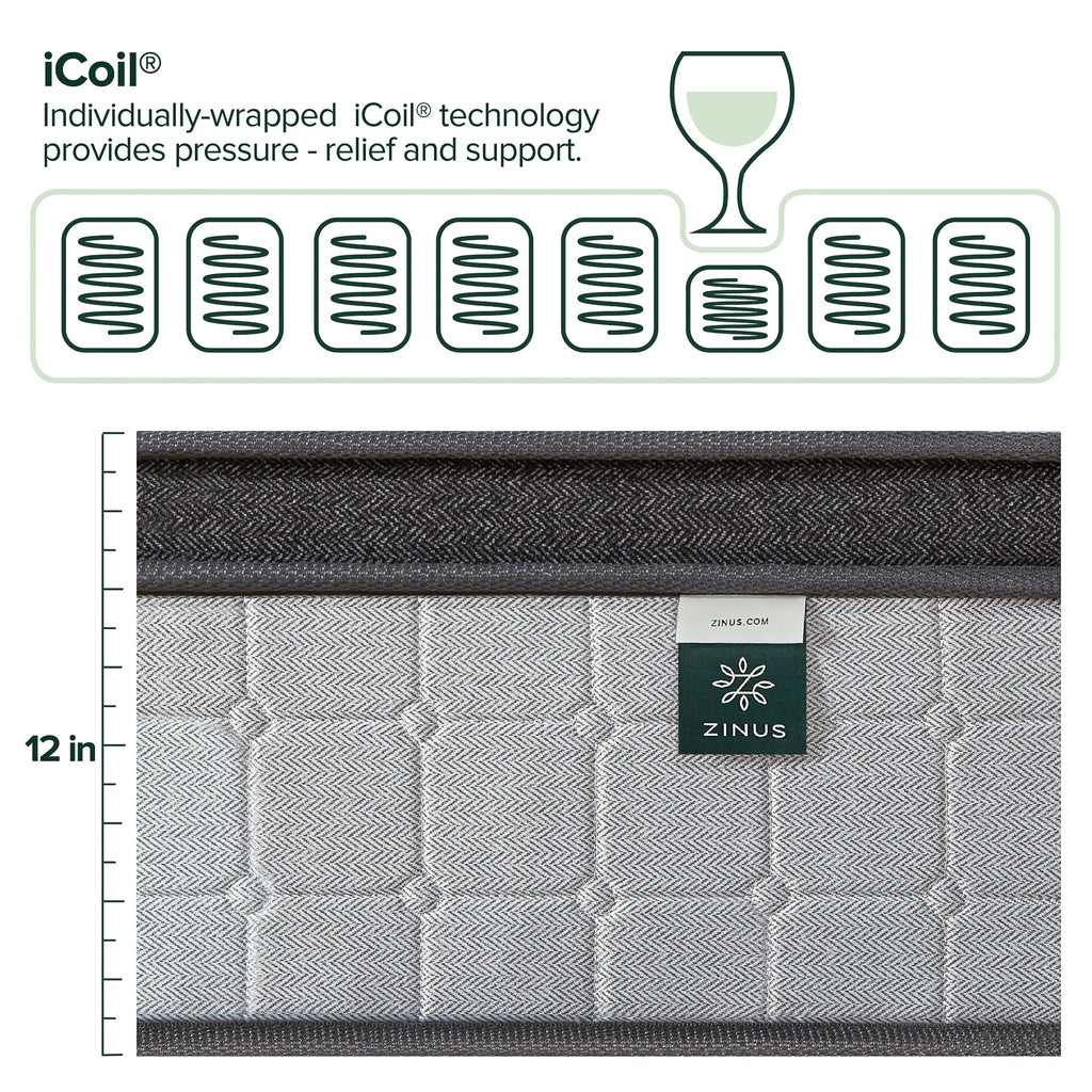 12 Hybrid Cooling Gel Memory Foam Pocket Spring King Mattress U427051