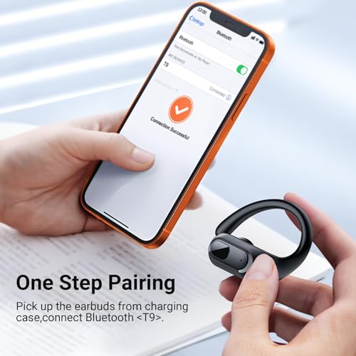 Wireless Earbuds Bluetooth Headphones with Earhooks ENC Mics Black N74796