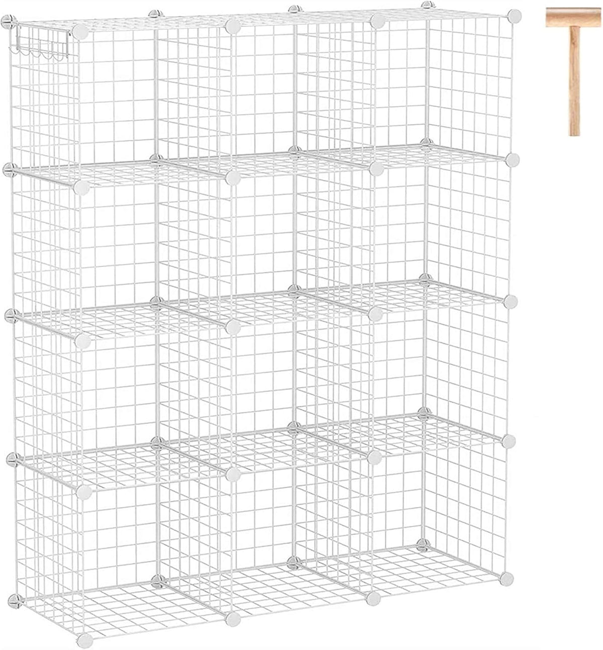 12-Cube White Wire Cube Storage Organizer P16545