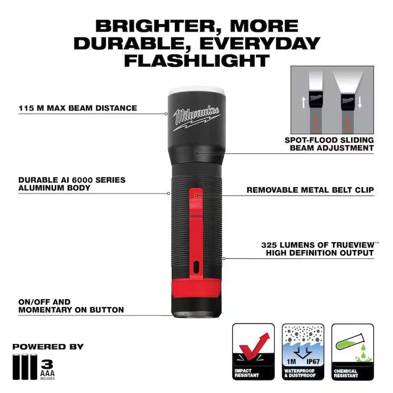 LED Aluminum Flashlight with Holster A841