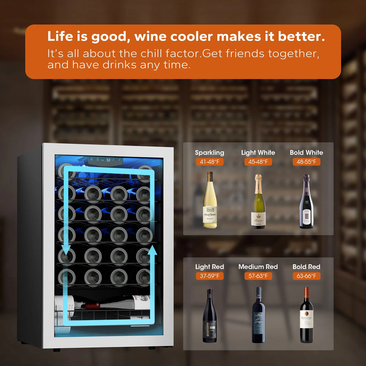 .47 Bottle Mini Wine Cooler Refrigerator M48467