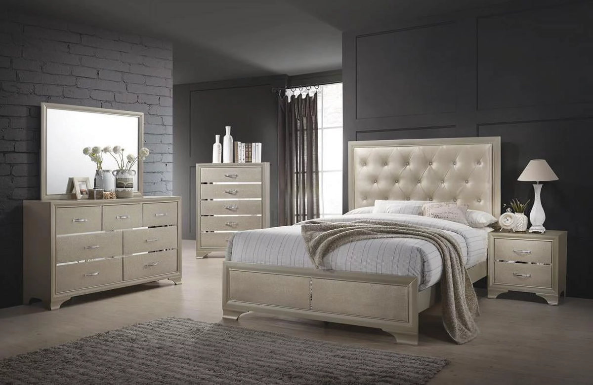 Metallic Champagne Bedroom Set I1908