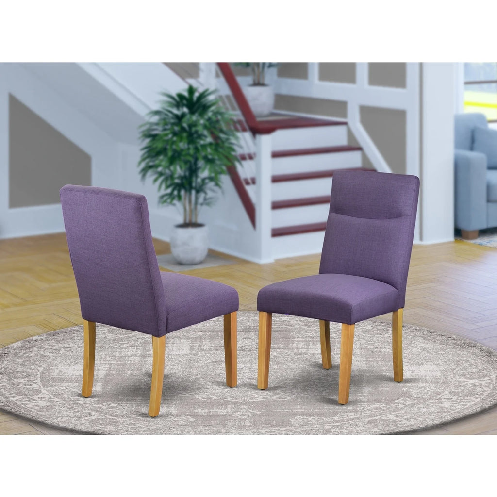 Set Of 2 Parson Chair With Oak Finish Leg And Linen Fabric B7597