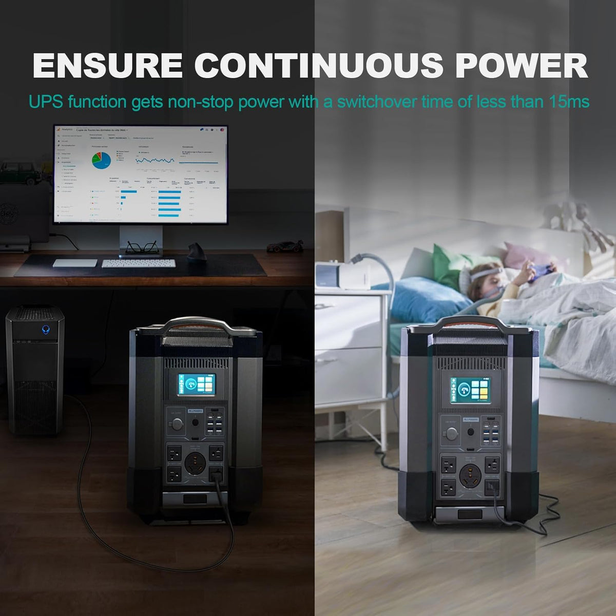 3456Wh LiFePO4 Portable Power Station with 3600W AC Output V732705
