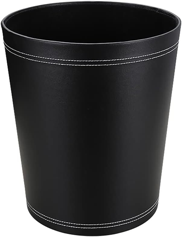 Brown Pu Leather Trash Can with Handles R2185