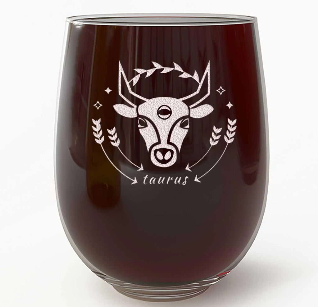 Etched 17Oz Stemless Wine Glass J556