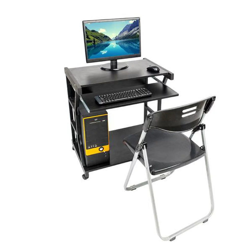 Black Four-wheel Computer Desk G8142