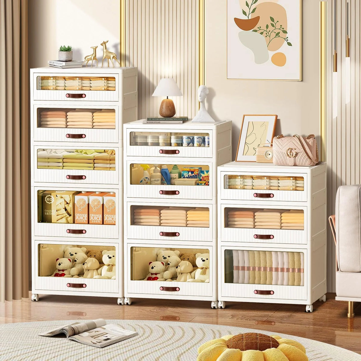 White 5 Drawer Plastic Dresser Y728