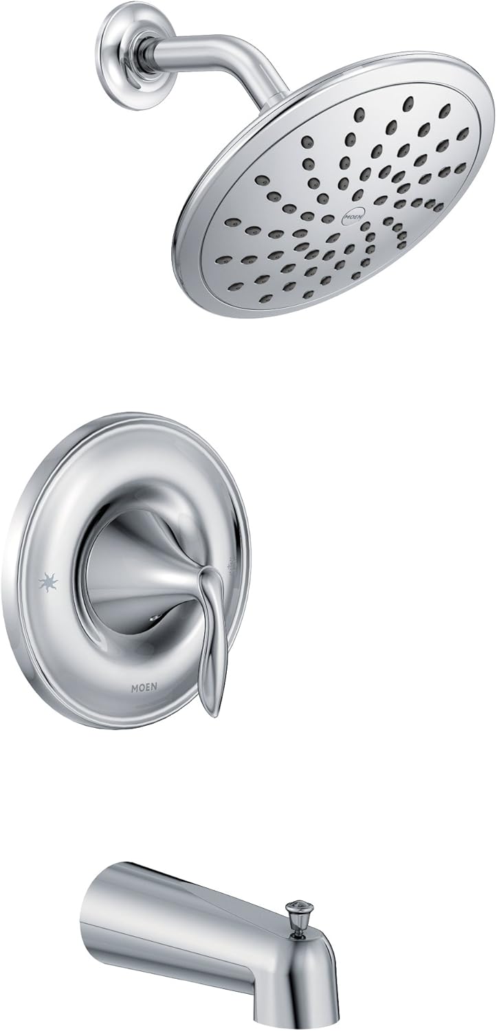 Chrome Tub Shower System with Rainshower Showerhead Y12032