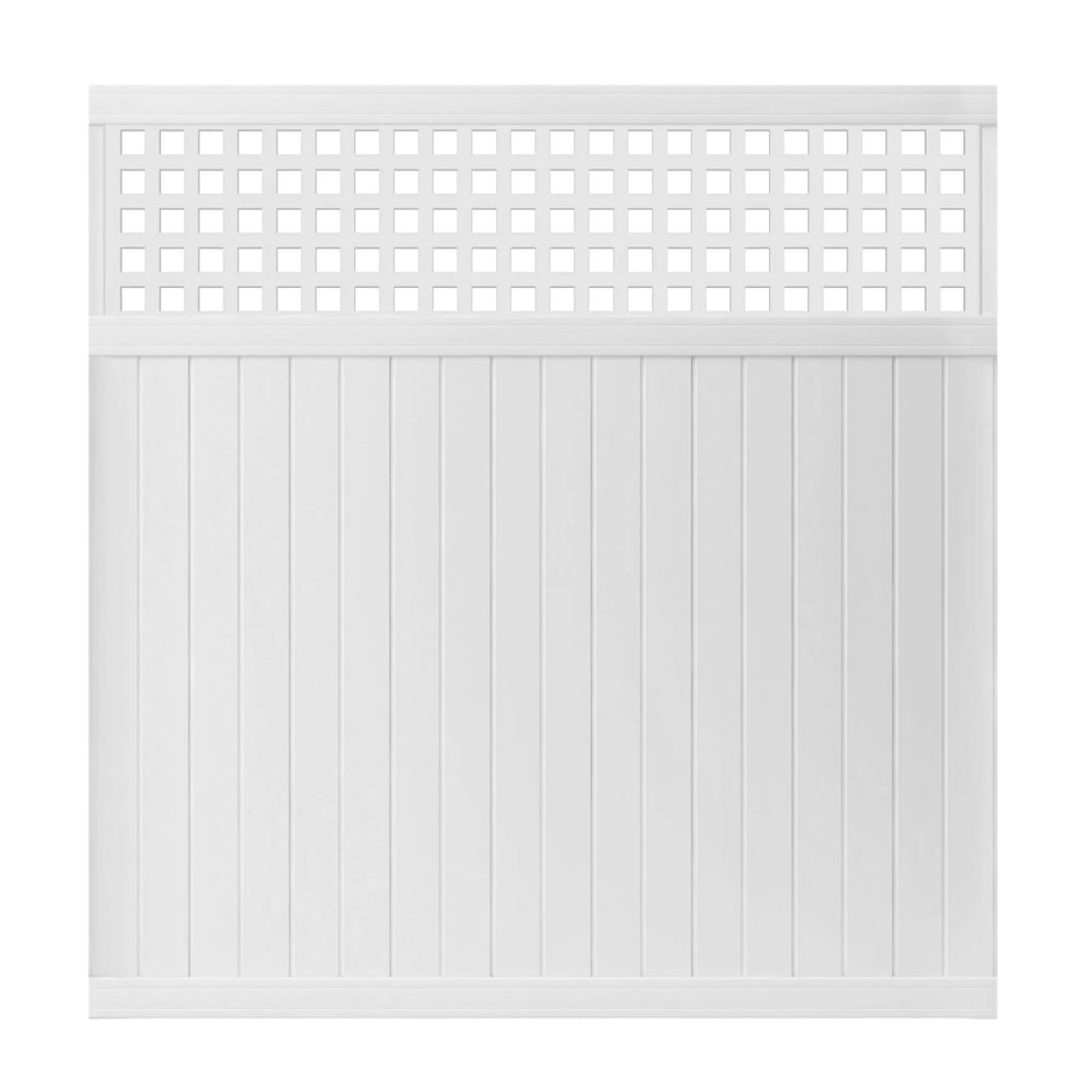 White Vinyl Lattice Top Fence Panel Z2459