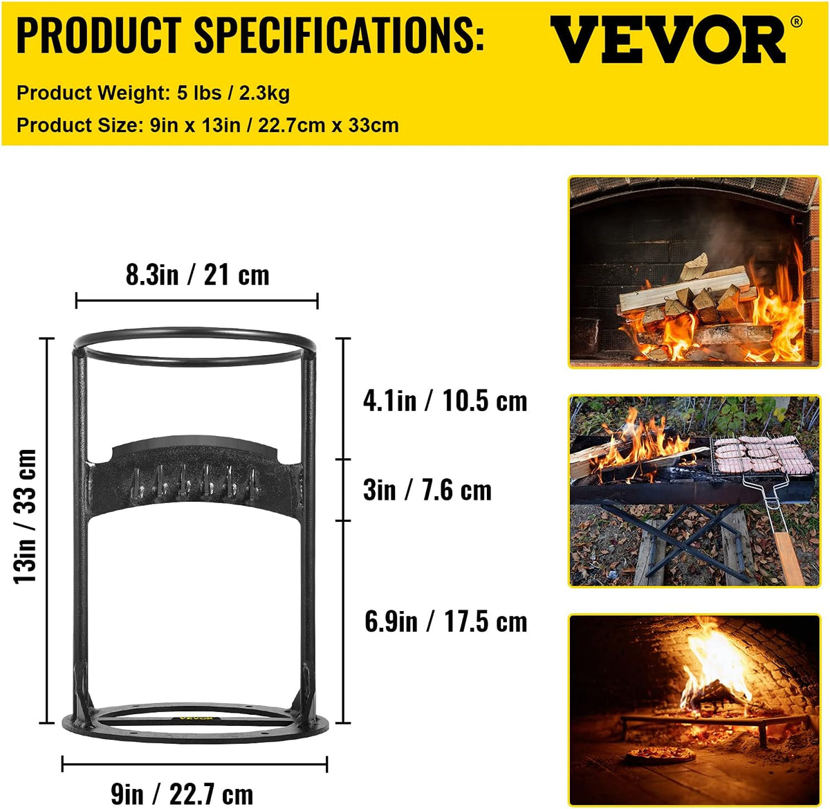 Manual Log Splitter, 13 x 8.3, 5 Lbs, Q235 Steel, Pack of 2 Z654451