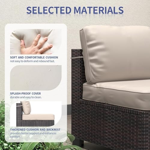6 Piece Outdoor Patio Furniture Set with Coffee Table B2969