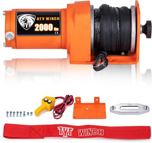 12V Electric 4500 lb Winch Kit with Steel Cable and 2 Wireless Remote S622