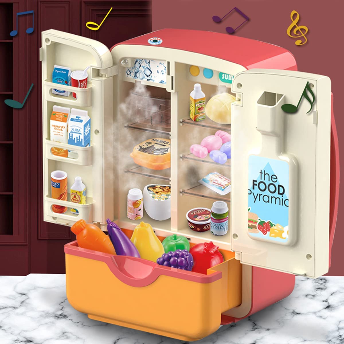 39 PCS Red Kids Play Refrigerator Toy S947325