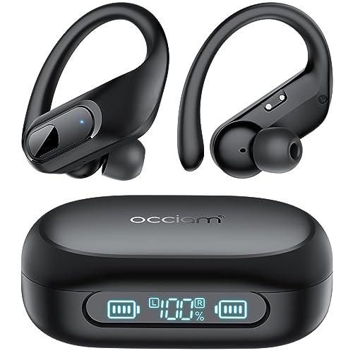 Wireless Earbuds Bluetooth Headphones with Earhooks ENC Mics Black N74796