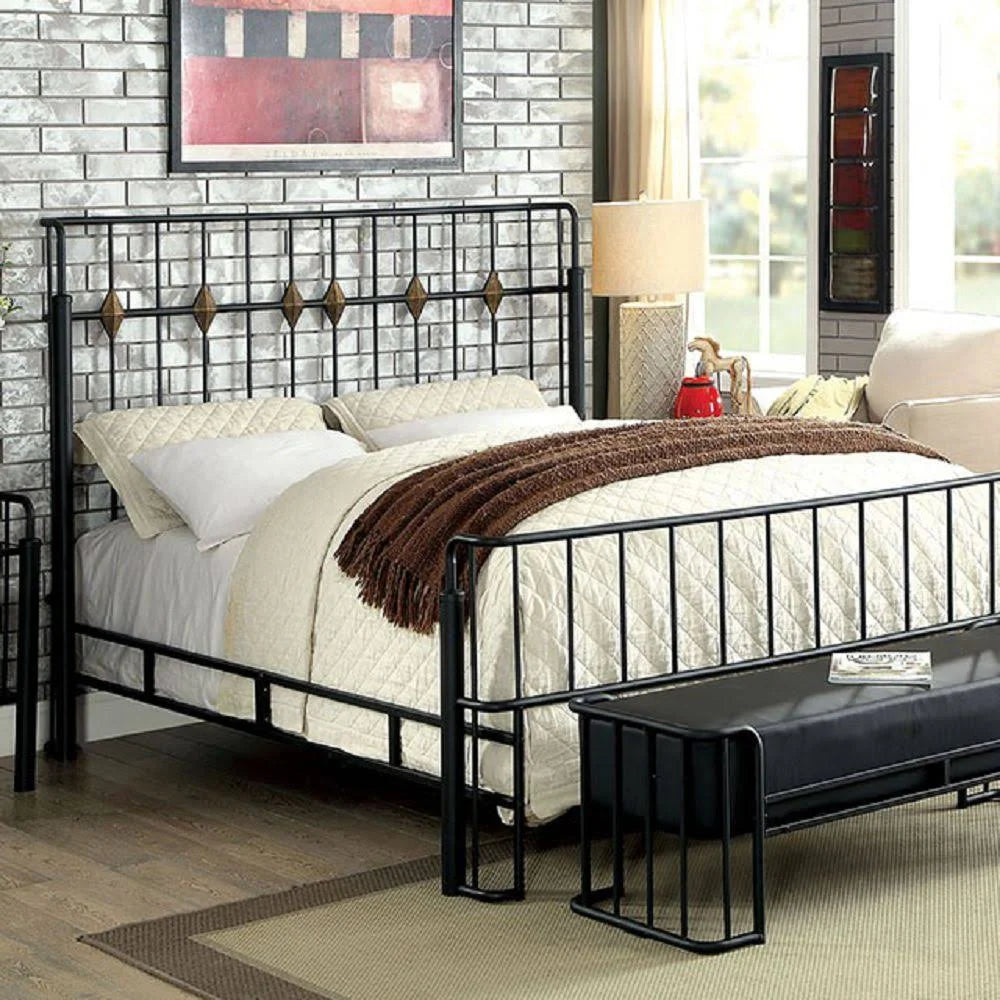 Black Queen Panel Bed R856141