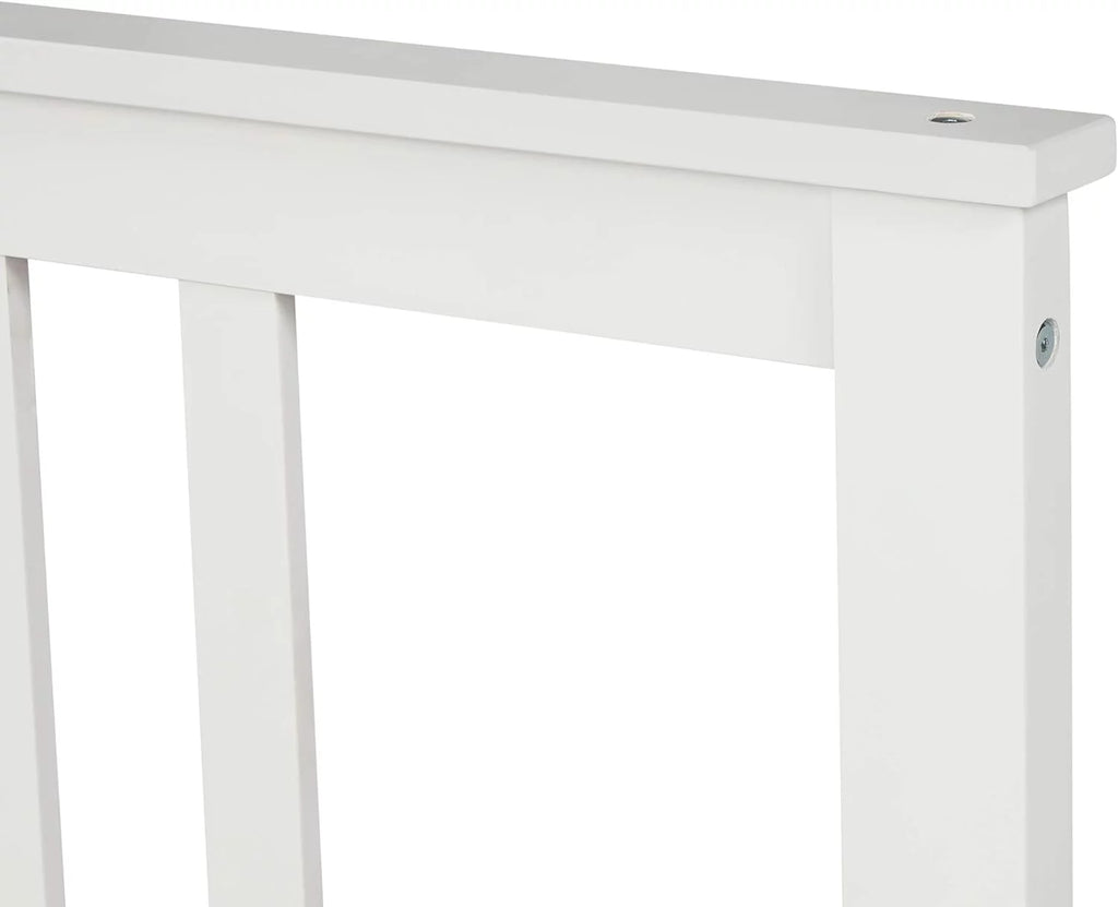 Full Size White Wood Platform Bed with Headboard and Footboard U518