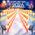 12 Pack Solar Candy Cane Lights, 72 LEDs Waterproof Outdoor Christmas Decorations Z575865