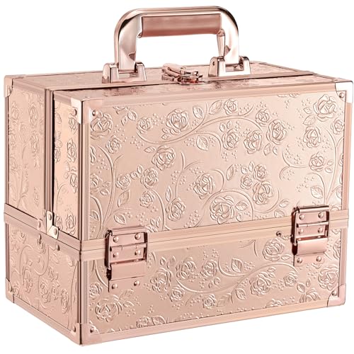Black 11.8 Inch Makeup Organizer Case with Mirror U923