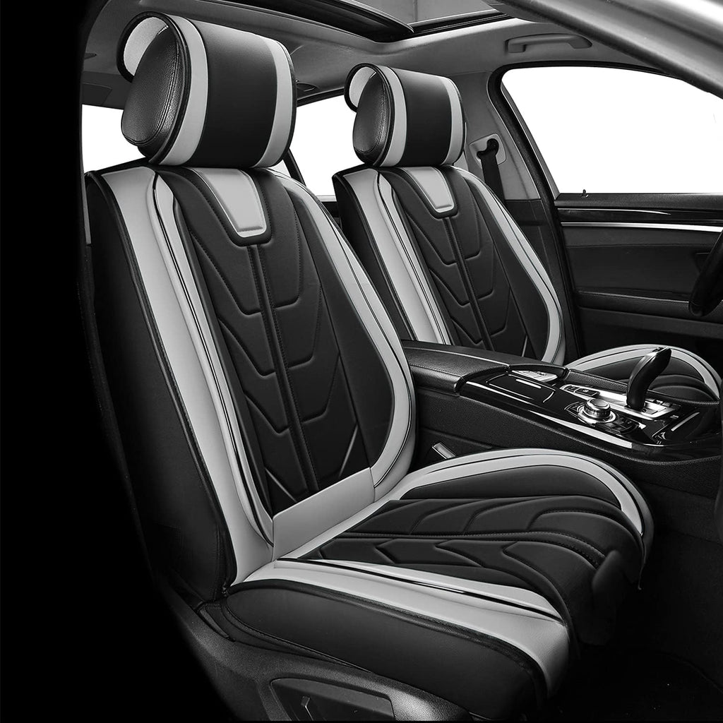 Black+Red Line Leather Car Seat Cover Pack of 2 N480912
