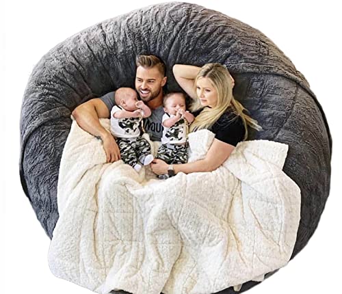 Large Round Soft Fluffy Bean Bag Cover S82165