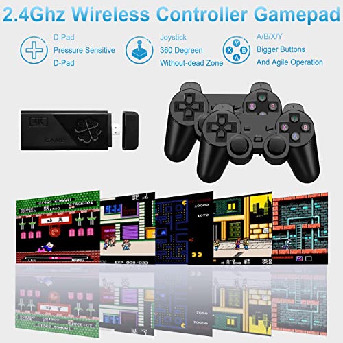 Wireless Retro Game Console Stick with 2 Pack 2.4G Wireless Controllers D257556