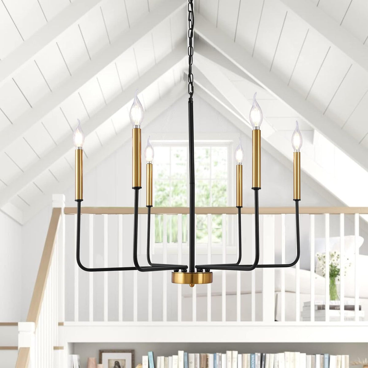 Black 8-Light Candle Chandelier Ceiling Light Fixture F257