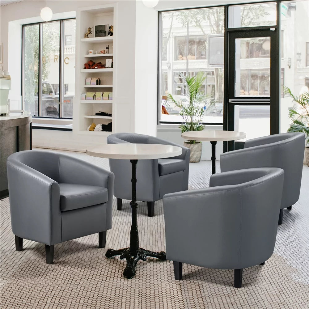 Black Faux Leather Accent Chair Set of 2 R2410