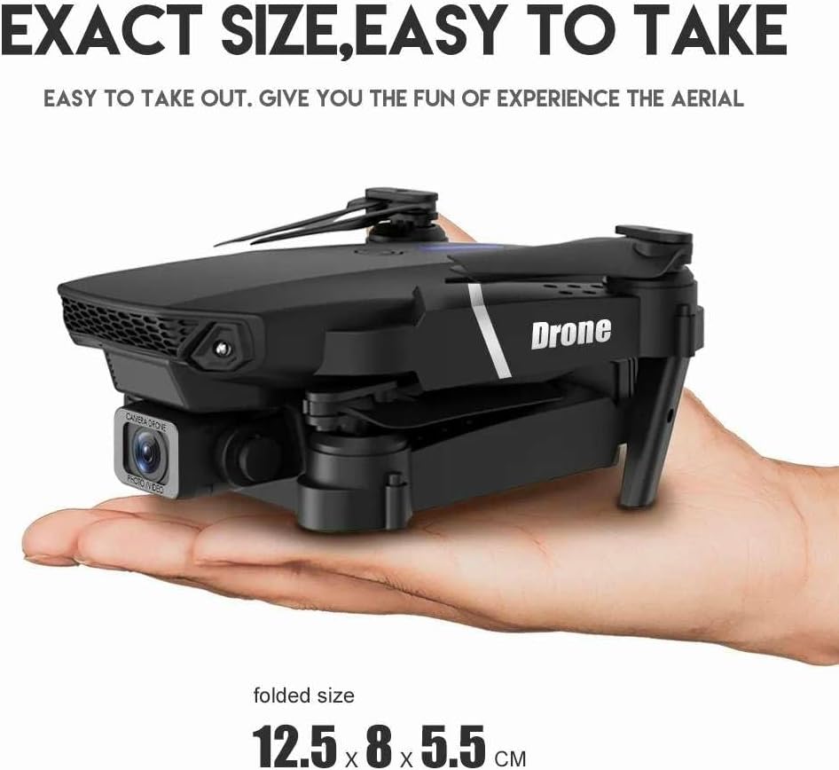 Black Foldable RC Helicopter Drone with 1080P Dual HD Camera A1522