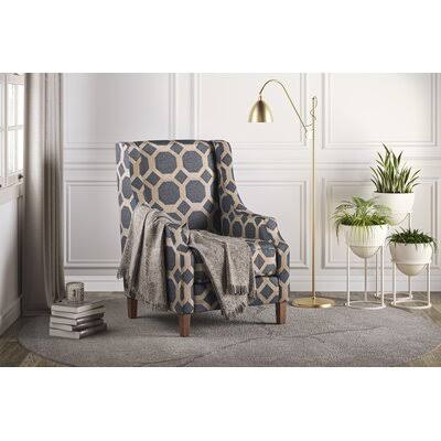 Gray Polyester Wingback Chair R4321